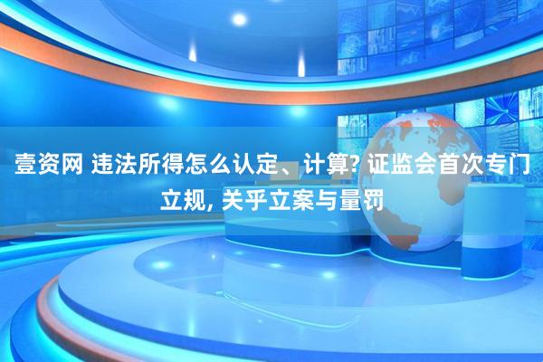 壹资网 违法所得怎么认定、计算? 证监会首次专门立规, 关乎立案与量罚