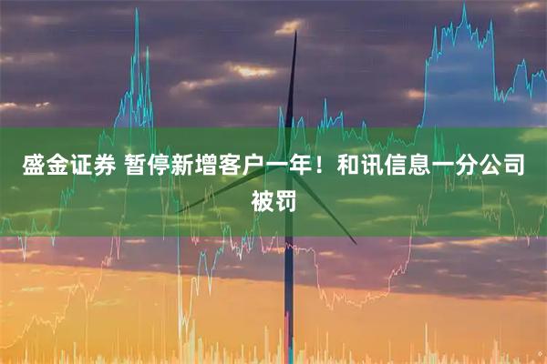盛金证券 暂停新增客户一年！和讯信息一分公司被罚